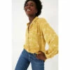 Fat Face FatFace Yellow Purbeck Painted Bird Blouse