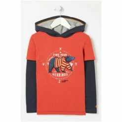 Fat Face FatFace Red Bearings Hooded Graphic T-Shirt -FatFaceshop unnamed file 351