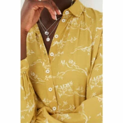 Fat Face FatFace Yellow Purbeck Painted Bird Blouse -FatFaceshop unnamed file 3511