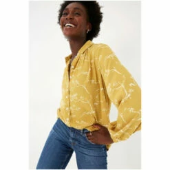 Fat Face FatFace Yellow Purbeck Painted Bird Blouse -FatFaceshop unnamed file 3512