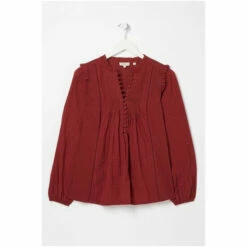 Fat Face FatFace Red Bonnie Blouson Top -FatFaceshop unnamed file 3520