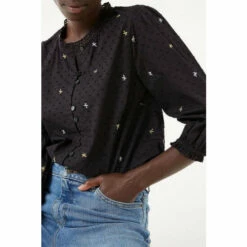 Fat Face FatFace Delamere Embroidered Black Blouse -FatFaceshop unnamed file 3535