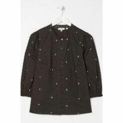 Fat Face FatFace Delamere Embroidered Black Blouse -FatFaceshop unnamed file 3536