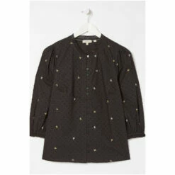 Fat Face FatFace Delamere Embroidered Black Blouse -FatFaceshop unnamed file 3537