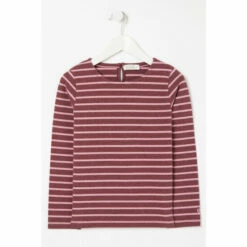 Fat Face FatFace Purple Breton Stripe T-Shirt -FatFaceshop unnamed file 355