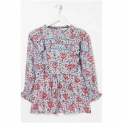 Fat Face FatFace Blue Rye Floral Craft Blouse -FatFaceshop unnamed file 3550