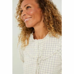 Fat Face FatFace Natural Felicity Check Blouse -FatFaceshop unnamed file 3571