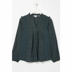 Fat Face FatFace Teal Green Bonnie Blouson Top -FatFaceshop unnamed file 3583