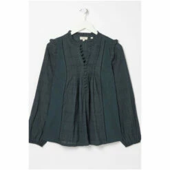 Fat Face FatFace Teal Green Bonnie Blouson Top -FatFaceshop unnamed file 3584