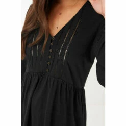 Fat Face FatFace Ellie Longline Black Top -FatFaceshop unnamed file 3587