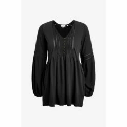 Fat Face FatFace Ellie Longline Black Top -FatFaceshop unnamed file 3588