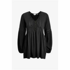 Fat Face FatFace Ellie Longline Black Top -FatFaceshop unnamed file 3589