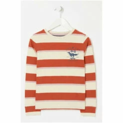 Fat Face Orange Block Stripe T-Shirt -FatFaceshop unnamed file 361