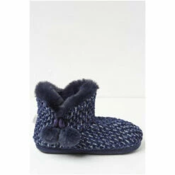 Fat Face FatFace Blue Millie Chenille Slipper Boots -FatFaceshop unnamed file 3625
