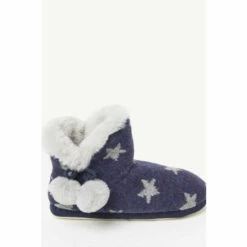 Fat Face FatFace Blue Elodie Star Knit Slipper Boots