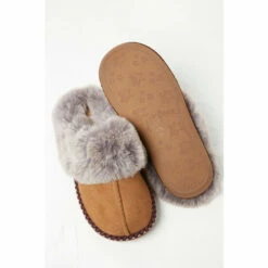Fat Face FatFace Maya Brown Slippers -FatFaceshop unnamed file 3636