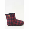 Fat Face FatFace Red Carlton Check Slipper Boots -FatFaceshop unnamed file 3668