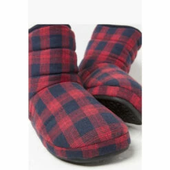 Fat Face FatFace Red Carlton Check Slipper Boots -FatFaceshop unnamed file 3670