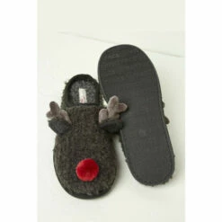 Fat Face FatFace Grey Stanley Stag Slippers -FatFaceshop unnamed file 3692