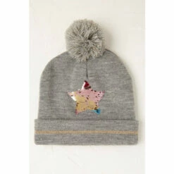 Fat Face FatFace Grey Star Sequin Beanie