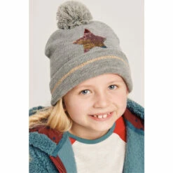 Fat Face FatFace Grey Star Sequin Beanie -FatFaceshop unnamed file 3735