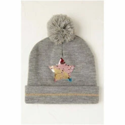 Fat Face FatFace Grey Star Sequin Beanie -FatFaceshop unnamed file 3736