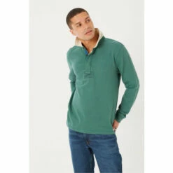 Fat Face FatFace Green Plain Rugby T-Shirt