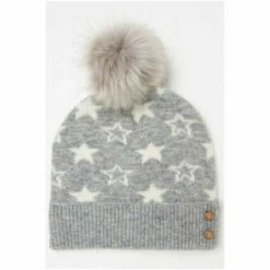 Fat Face FatFace Grey Star Boucle Hat