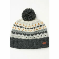Fat Face FatFace Grey Luke Fairisle Pattern Beanie