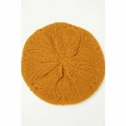 Fat Face FatFace Yellow Pointelle Beret Hat