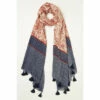 Fat Face FatFace Blue Woodblock Floral Geo Scarf -FatFaceshop unnamed file 3941
