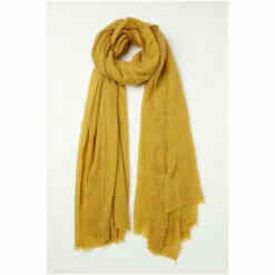 Fat Face FatFace Yellow Plain Crinkle Scarf -FatFaceshop unnamed file 3947