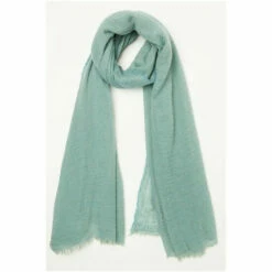 Fat Face FatFace Green Plain Crinkle Scarf -FatFaceshop unnamed file 3959