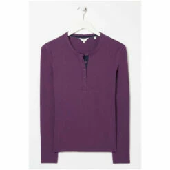 Fat Face FatFace Purple Esther Rib T-Shirt -FatFaceshop unnamed file 4026