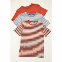 Fat Face FatFace Red Stripe T-Shirts 3 Pack