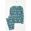 Fat Face FatFace Green Ziggy Zebra Print Snug Pyjama Set