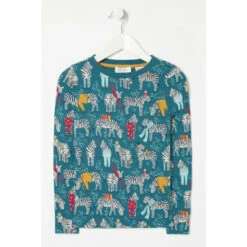 Fat Face FatFace Green Ziggy Zebra Print Snug Pyjama Set -FatFaceshop unnamed file 4113