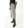 Fat Face FatFace Marley Mono Floral Black Midi Skirt