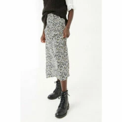 Fat Face FatFace Marley Mono Floral Black Midi Skirt