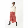 Fat Face FatFace Red Sienna Floral Craft Midi Skirt