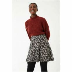 Fat Face FatFace Bamford Floral Dot Black Skirt