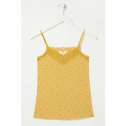 Fat Face FatFace Yellow Bee Spot V Neck Lace Trim Vest -FatFaceshop unnamed file 4248