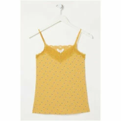 Fat Face FatFace Yellow Bee Spot V Neck Lace Trim Vest -FatFaceshop unnamed file 4249