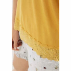 Fat Face FatFace Yellow Ruched Lace Vest -FatFaceshop unnamed file 4258