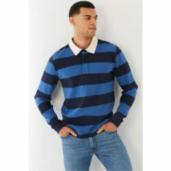 Fat Face FatFace Blue Tonal Stripe Rugby Top