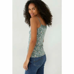 Fat Face FatFace Green Large Floral Bloom Lace V-Neck Vest -FatFaceshop unnamed file 4280