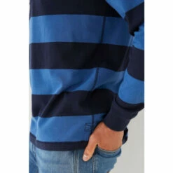 Fat Face FatFace Blue Tonal Stripe Rugby Top -FatFaceshop unnamed file 431