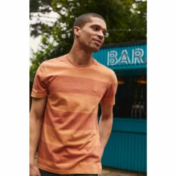 Fat Face Orange Block Stripe T-Shirt