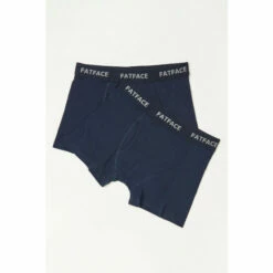 Fat Face FatFace Blue Plain Boxers 2 Pack