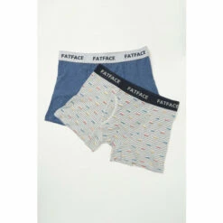Fat Face FatFace Grey Camper Stripe Boxers 2 Pack